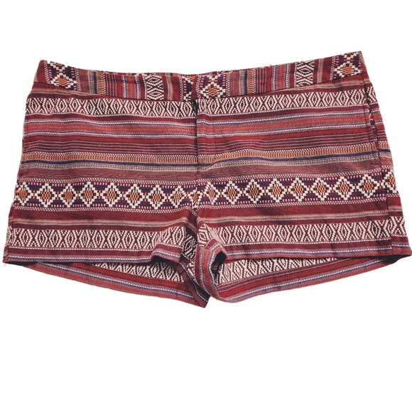 Merona Aztec Southwest Print Boho Pink Tribal Shorts Size 18 Pockets - Picture 1 of 6